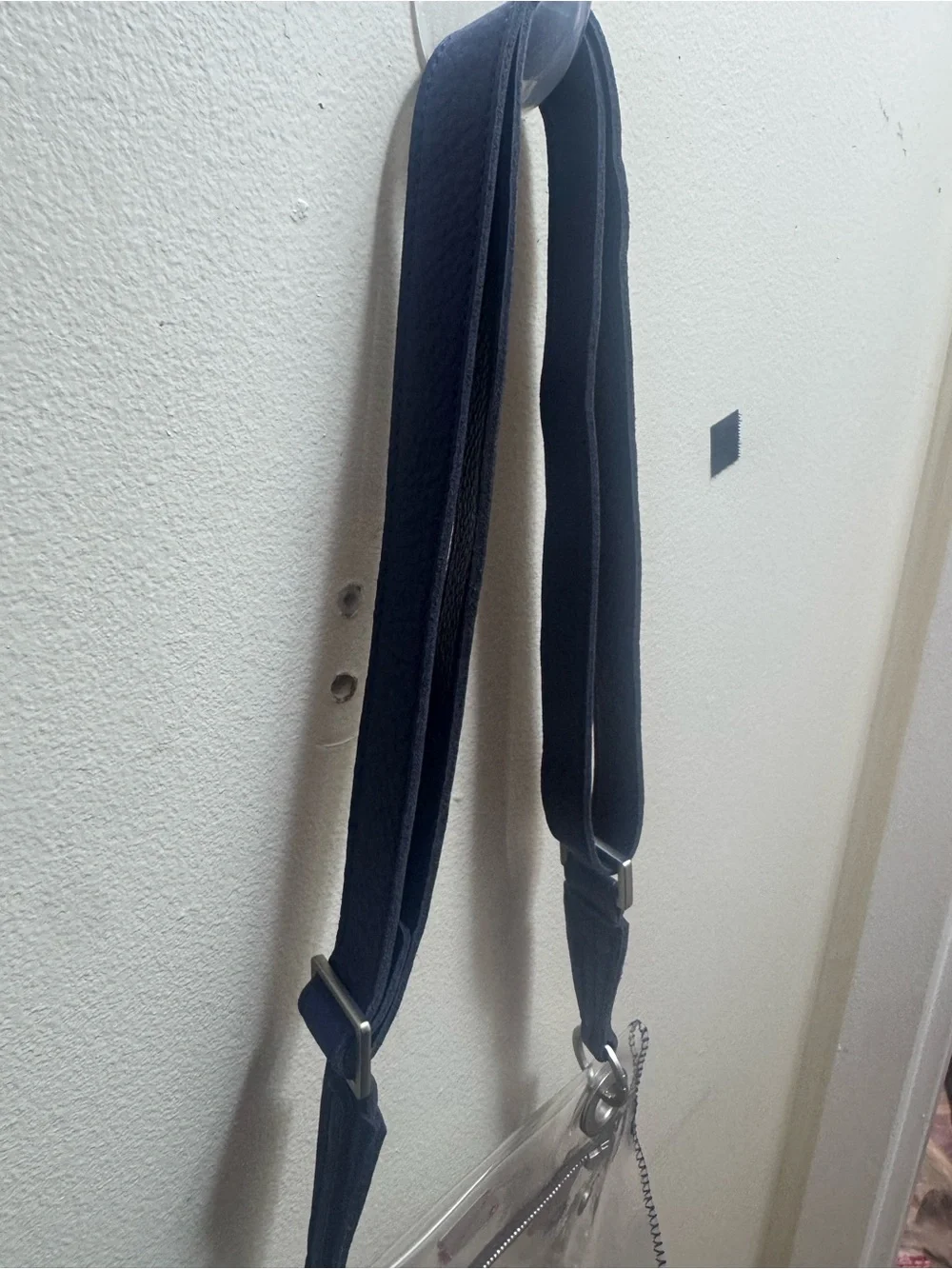 Hammitt Tony Small Clear Crossbody Bag navy blue trim and strap - Picture 5 of 5